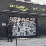 Agent de sécurité Silverbacks au pop-up store Saucony à Paris